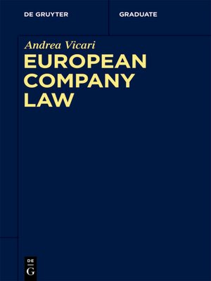 cover image of European Company Law